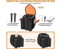 Compatibel met Bose S1 Pro+ en S1 Pro, beschermhoes voor draagbare bluetooth-luidspreker met schouderriem en extra vakken voor microfoon, oplader, kabel en accessoires (alleen tas)
