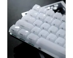 SnelShoppen - Jelly Ceramic Keycap Set, Transparante Witte MDA Profiel, RGB Verlichting, Geschikt voor Cherry MX, Outemu, Gateron Mechanische Toetsenb
