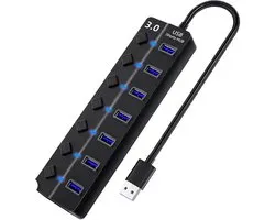 Hub USB 3.0 avec 7 ports et vitesse de 5 Gbit/s