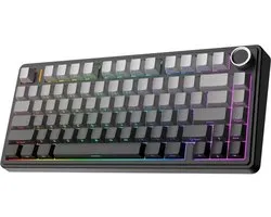 EPOMAKER x Aula F75 Gasket Mechanical Keyboard, 75% Hot Swap Compatible Gaming Keyboard with Five-Layer Upholstery and Button, Bluetooth/Wireless/USB-C, RGB, NKRO (Black Ombre, Reaper Switch)
