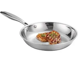 Stainless Steel Pan, Oven Skillet Cooking Pan, Sturdy Deep Pot Steaks and Eggs, Bucket and Frying Pans, 19.09x11.81x3.15 inches Stainless Cookware for Home and Kitchen