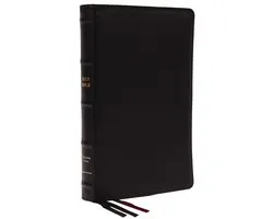 KJV Holy Bible: Large Print Thinline, Black Goatskin Leather, Premier collection, Red Letter, Comfort Print: King James Version
