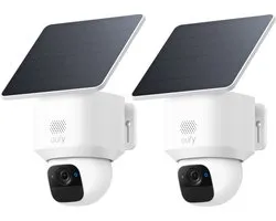 eufy Security Solo Camera E30 2 stuks – SoloCam - 2K HD-resolutie – 360° Pan & 70° Tilt – AI Auto Lock en Tracking – Zonne-energie met SolarPlus™ Technologie – Geen Abonnementskosten – Draadloze Beveiligingscamera