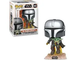 Pop Star Wars: The Mandalorian Flying with JetPack and Child - Funko Pop #402
