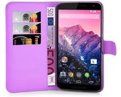 Étui Cadorabo pour Motorola Google NEXUS 6 en VIOLET MANGANÈSE - Housse de protection avec fermeture magnétique, fonction support et poche pour cartes Book Case Cover Etui