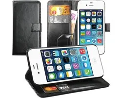 Wallet bookcase type hoesje Apple iPhone 4/4S - Zwart
