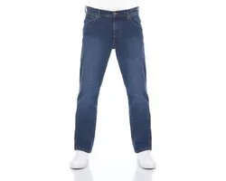 Wrangler Heren Jeans Broeken Texas Stretch regular/straight Fit Blauw Volwassenen Denim Jeansbroek