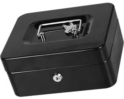 Fireproof Box Portable Document Box with Large Capacity Metal Safe Storage Box with 2 Keys for Home Car Travel Fireproof Box (BLACK)