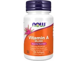 NOW Foods Vitamin A 25,000 - 100 Softgels