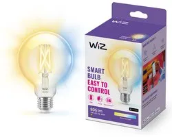 WiZ Connected WiZ Filament Lamp Globe - Warm- tot Koelwit Licht - Slimme LED Verlichting - E27 fitting - 60W - Transparant - Wi-Fi - Kleine bol: G95