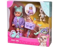Simba - Poupée mannequin Evi Love Teddy bike - Vélo et ours en peluche