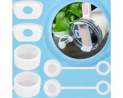 Klikkopers® - Stanley Cup Accessoires Set - 6 Leakproof Silicone Stoppers - Straw Lids - Vertraagde Lekkage