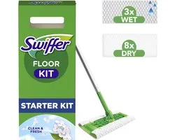 Swiffer Balai Attrape-Poussière Kit De Démarrage - 1 Lingette + 8 Lingettes Sèches + 3 Lingettes Humides