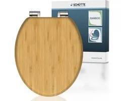 Abattant WC SCHÜTTE 81101 NATURAL BAMBOO - Bamboe Massief - Soft Close - Charnières chromées