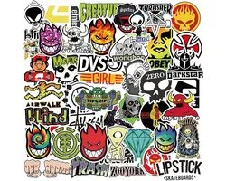 50x skateboard stickers - Skate/skating - Sticker pack - Skateboard decals - Graffiti stickers - Laptop / waterfles / Bulletjournal / Scrapbook - Streetwear stickers - Jonyx