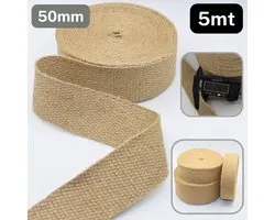 Sangle de sac en JUTE NATUREL de 5 mètres, taille 50MM, couleur JUTE