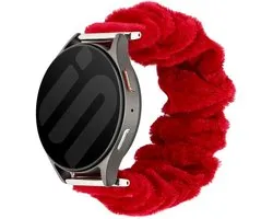 Strap-it Scrunchie Nylon bandje 20mm geschikt voor Samsung Galaxy Watch 7 (40/44mm) / Galaxy Watch 6 (Classic) / Galaxy Watch 5 (Pro) / Galaxy Watch 4 / Watch 3 / Watch FE / Polar Ignite 3-2 / Pacer / Unite / Huawei GT3 - GT2 (Wijnrood)