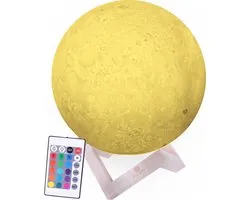 Niceey Moon lamp 3D - Moon Lamp 20 cm - Lampe Moon avec 16 couleurs - Rechargeable - Avec télécommande