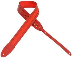 Levy's M12LP-RED Lederen en Polyester Gitaarband Rood
