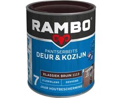 Rambo Pantserbeits Deur & Kozijn Zijdeglans Dekkend - Super Vochtregulerend - Klassiek Bruin - 0.75L