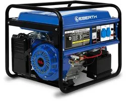 Générateur de secours EBERTH 5500 Watt, générateur de courant avec moteur à essence 13 CV, quatre temps, refroidi par air, 2x 230 V, 1x 12 V, démarreur électrique, régulateur de tension automatique (AVR), protection de niveau d'huile, voltmètre