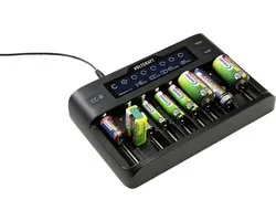 Chargeur de batterie VOLTCRAFT CC-8 Li-ion, LiFePO, NiMH, NiCd A, AA (penlite), AAA (crayon), AAAA (mini), C (baby), Sub-C, 9 V (bloc), 10340, 14500 , 16340, 17500,
