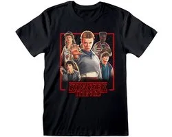 Stranger Things shirt - Characters in Glowing Box XL
