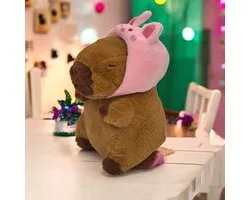 Klikkopers® - Capybara Knuffel - 30 CM - Konijn Hoed - Capibara Knuffel - Kawaii Knuffel - Kawaii Kussen