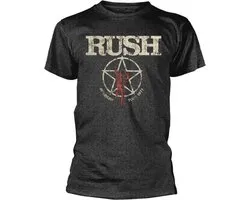 Rush Heren Tshirt -L- American Tour 1977 Grijs