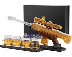 Cadeaus Voor Mannen Papa 22oz Whisky Decanter Set en 4 Glazen Met 5oz Waarneming Telescoop Unieke Verjaardag Verjaardagscadeau Ideeën Voor Hem Man Opa Koele Drank Dispenser Voor Thuis Bar
