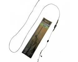 PB Products - Ready2Go Hit & Run Leadclip Silk Ray Leader 90 cm + Ronnie Hinged Stiff Rig - Weed - 2 stuks - Maat 6