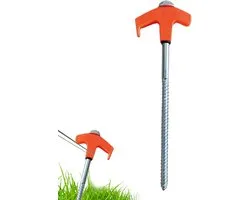 Grondschroefankers - Grondharingen Schroef - Tent Bevestigen - Glow-in-the-dark - 20 cm - Oranje