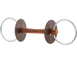 Beris Bit Watertrens met leer , ring 7,5cm - Soft, 13 cm | Speciale bitten