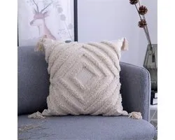 SWECOMZE 1 pièce housse de coussin bohème, kussen, coton, oreiller, Maroc, housses de coussin capitonnées pour canapé, chambre et salon (A, 45 x 45 cm)