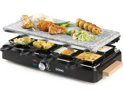 DOMO DO9262G Set gourmand - Raclette - Grill en pierre - 1400W - Finition bois