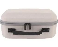 Mallette de rangement rigide beige spécialement conçue pour le projecteur Samsung The Freestyle GH-Y0178C, rembourrage intérieur en EVA antichoc avec poche en filet et poignée pour le voyage et le rangement