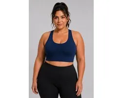 SparkNine Stride sport-bh - met uitneembare pads - XXL - blauw - cross-back - medium support - zacht & elastisch materiaal