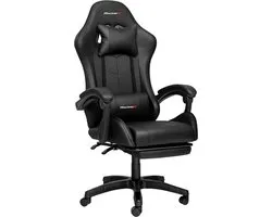 RACINGX - Chaise de gaming avec repose-pieds - Chaise de jeu - Chaise de bureau ergonomique - Chaise gaming - Réglable - Gaming Chair - Noir