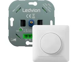 Ledvion - LED Dimmer 5-150W - Incl. Witte Afdekplaat - Universeel
