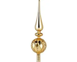 Inge Christmas piek - goud - glas - 31 cm - gedecoreerd - kerstboom topper - kerstversiering - kerstboomversiering