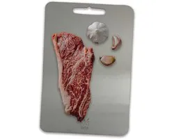 Rivoya Snijplank 1 st - Titanium Gestabiliseerd RVS - Cutting board - Snijplanken - PFAS vrij & Antibacteriëel - Vermijd Microplastics - Vaatwasserbestendig - Met Handvat - 34x23cm
