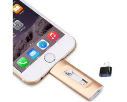 Draagbare USB Stick - 256 GB USB Flash Drive Geschikt voor iPhone - Photostick - Externe Gegevens opslag - Plug-and-Play - Perfecte Opslag voor Foto's, Video's, en Bestanden - Goud