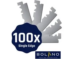 Bolano® Safety Razor Blades - Scheermesjes RVS - Stainless Steel Single Edge - 100 stuks - Shavette mesjes - Vlijmscherp - Duurzaam Scheren - Slow Shave