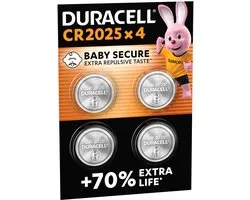 Duracell Specialty 2025 Lithium-knoopcelbatterij 3V, verpakking van 4 stuks (DL2025/CR2025)