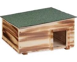 Egelhuis met bodem - 2 kamers - 21,5 x 40 x 40 cm - hout