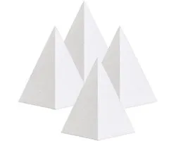 Formes en polystyrène - pyramide - 4x - H12 x D6,5 cm - forme styropor loisirs / DIY - base figurines à bricoler