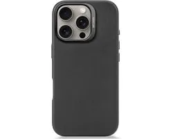 DECODED Leren Hoesje Geschikt voor iPhone 16 Pro - Gemaakt van Premium ECCO Leer - Geschikt voor MagSafe - Zwart