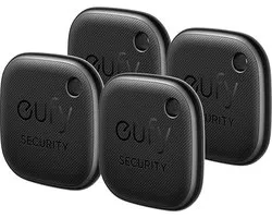 eufy Security - SmartTrack Link (Black, 4-Pack) - Android not supported - Works with Apple Find My (iOS only) - Key Finder - Bluetooth Tracker for Earbuds and Luggage