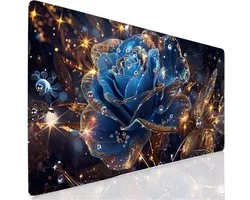 Mouse Pad XXL 80x40cm Large Black Mouse Pad Flower Desk Pad Non-Slip Rubber Bottom High Precision And Speed Office Accessories for Gamers Home Gift YG-55
