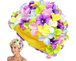 Badmuts - Petal Fashion Dames Badmuts - Handgenaaide Badmuts - 3D Bloemen Badmuts - Badmuts - Stretch Zwemmuts - Comfortabel om te dragen - Dames Badmut - Waterdicht en Elastisch - Douche accessoire - 1 Stuk
